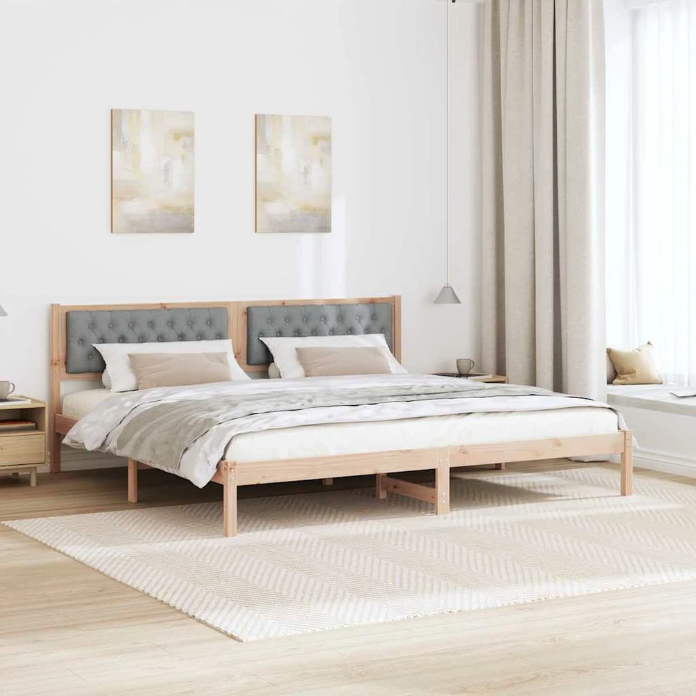 Lovos rėmas Šviesiai pilka 200 x 200 cm Kietos pušies mediena