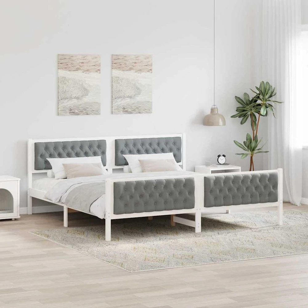 Lovos rėmas Šviesiai pilka 200 x 200 cm Kietos pušies mediena