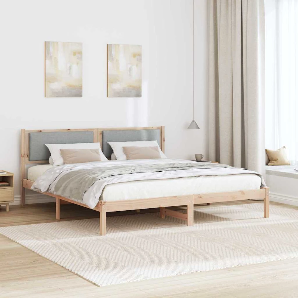 Lovos rėmas Šviesiai pilka 200 x 200 cm Kietos pušies mediena