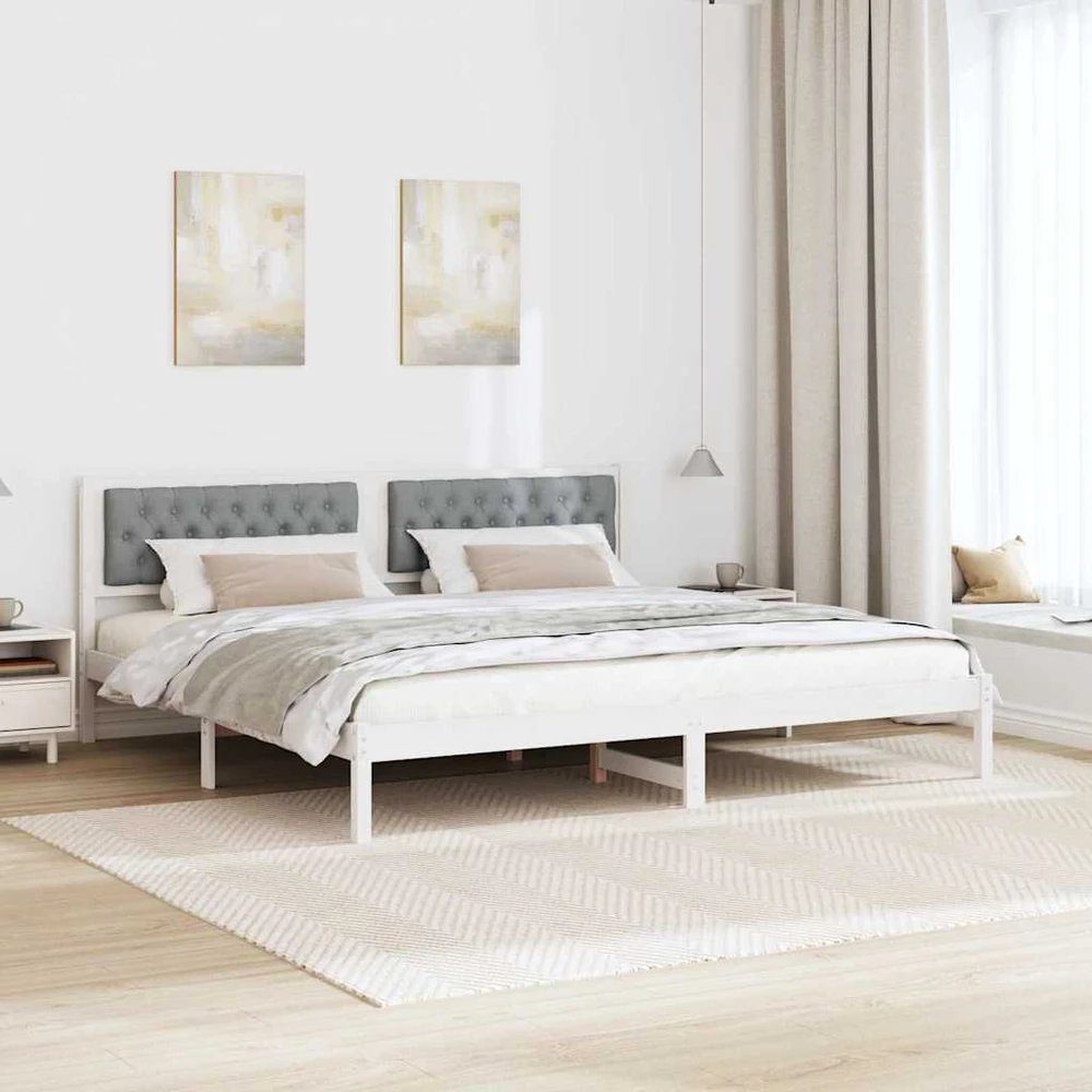 Lovos rėmas Šviesiai pilka 200 x 200 cm Kietos pušies mediena