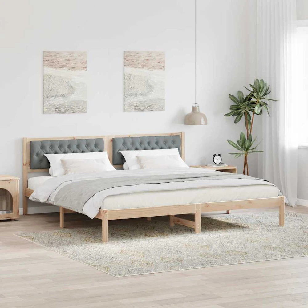 Lovos rėmas Šviesiai pilka 200 x 200 cm Kietos pušies mediena