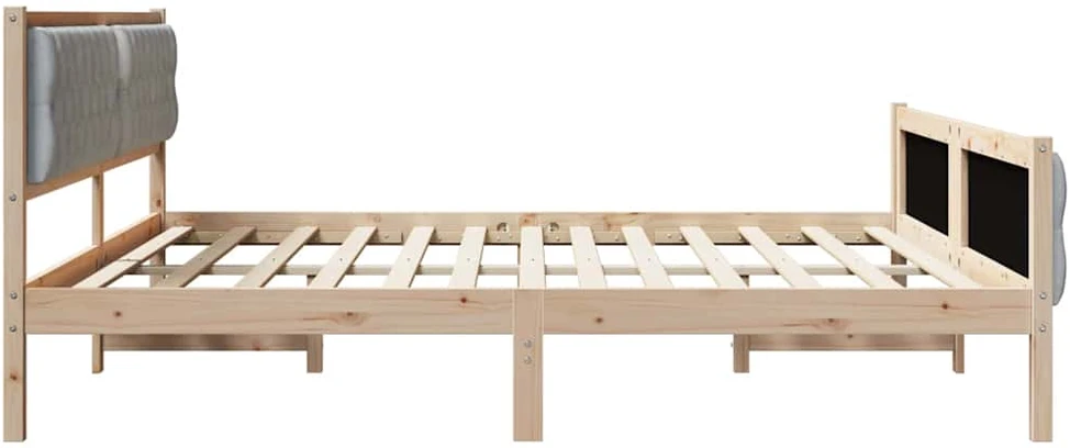 Lovos rėmas Šviesiai pilka 200 x 200 cm Kietos pušies mediena