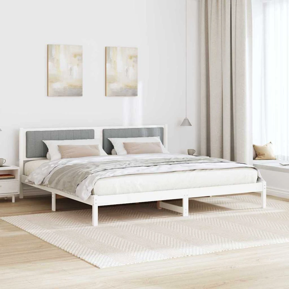 Lovos rėmas Šviesiai pilka 200 x 200 cm Kietos pušies mediena