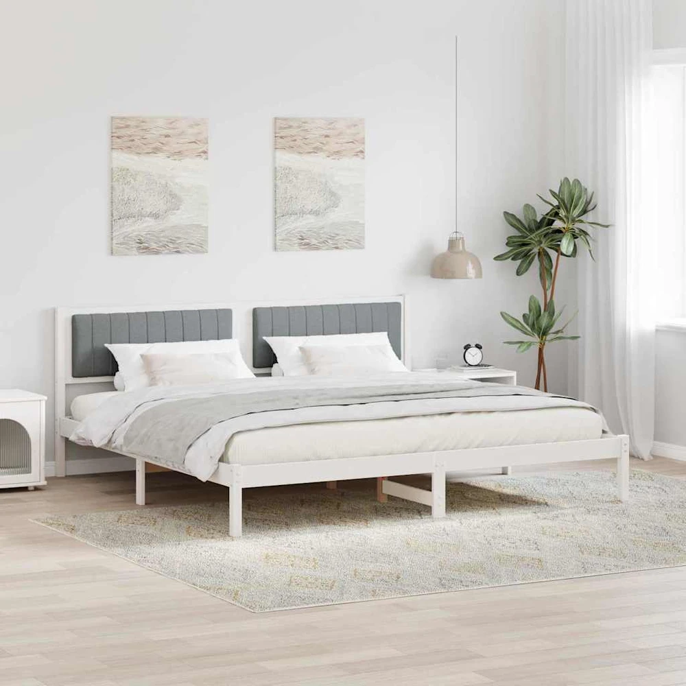 Lovos rėmas Šviesiai pilka 200 x 200 cm Kietos pušies mediena