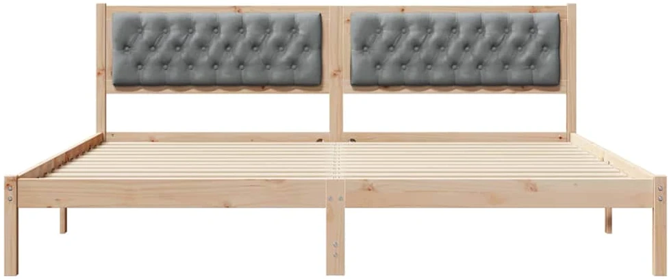 Lovos rėmas Šviesiai pilka 200 x 200 cm Kietos pušies mediena