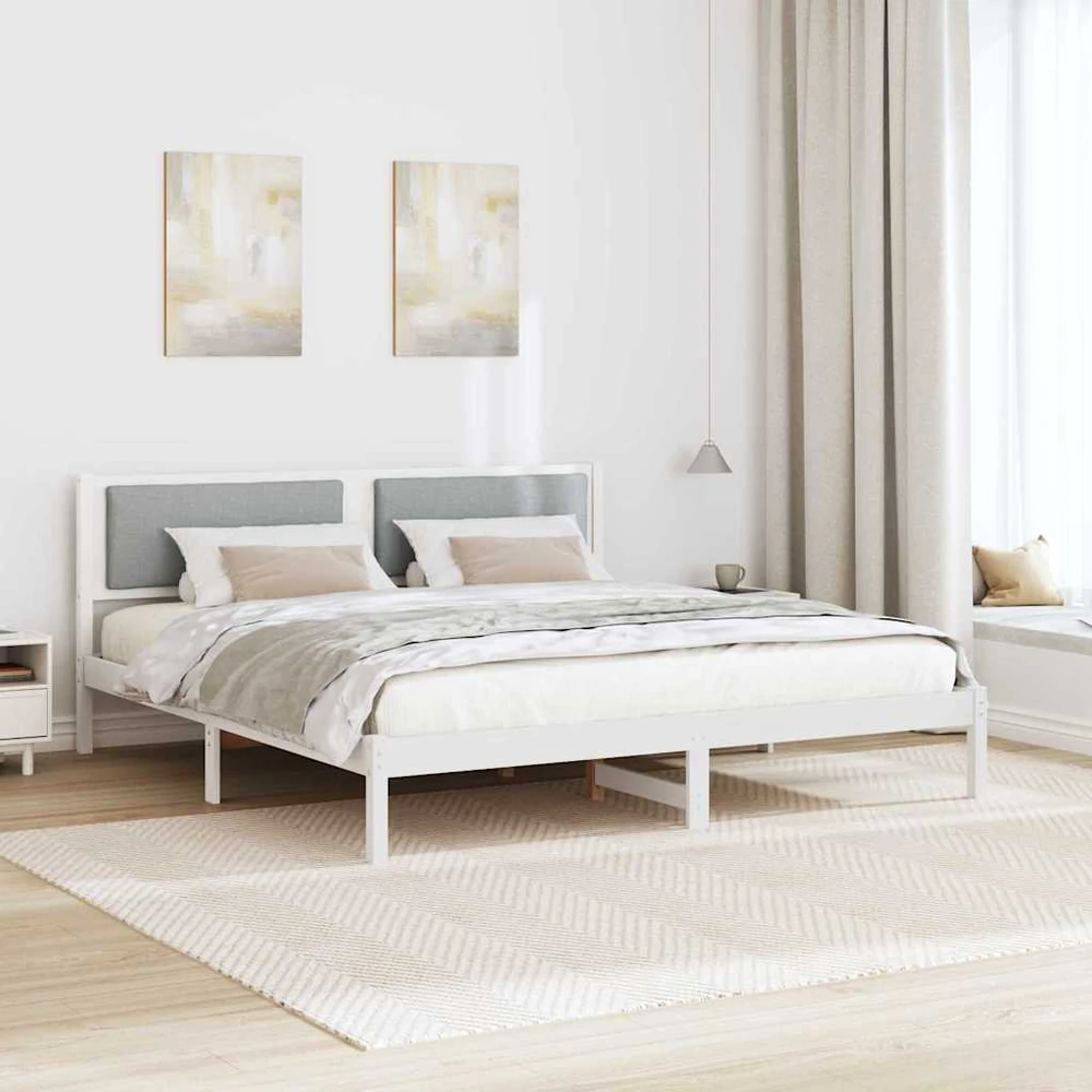 Lovos rėmas Šviesiai pilka 200 x 200 cm Kietos pušies mediena