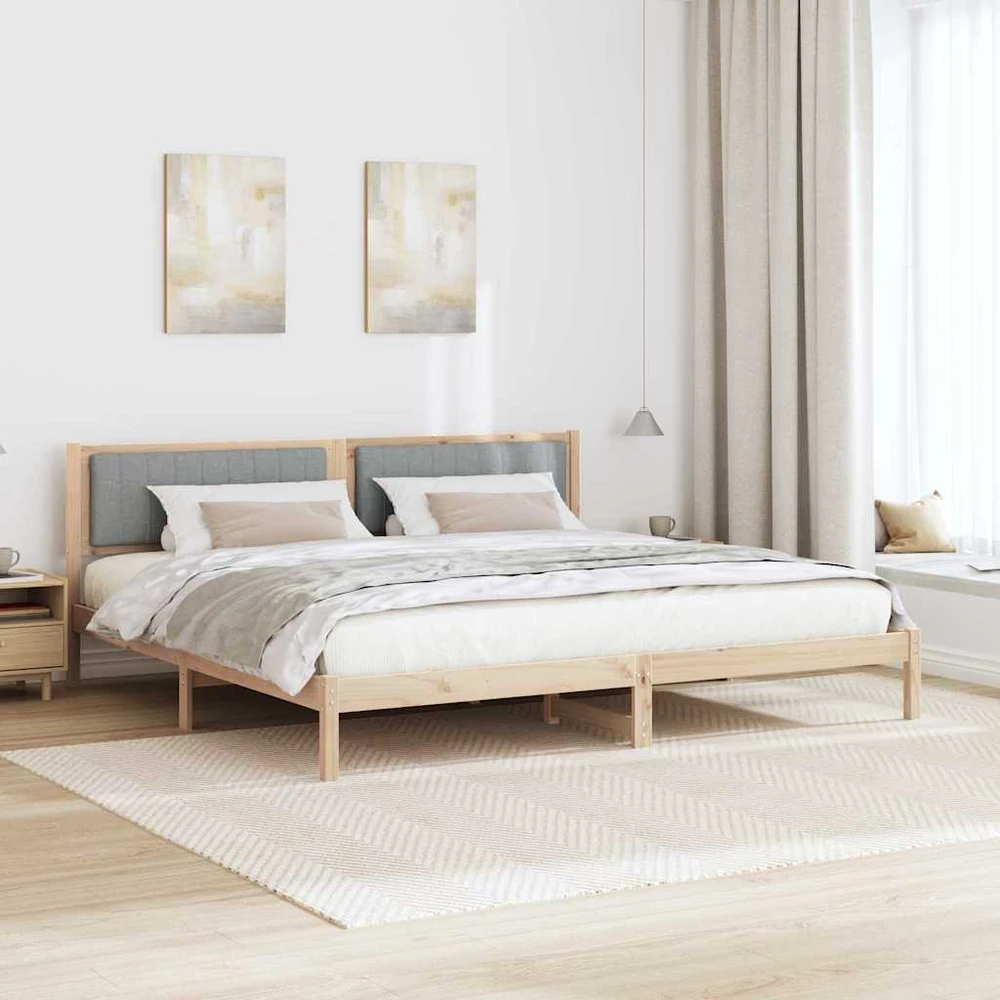 Lovos rėmas Šviesiai pilka 200 x 200 cm Kietos pušies mediena