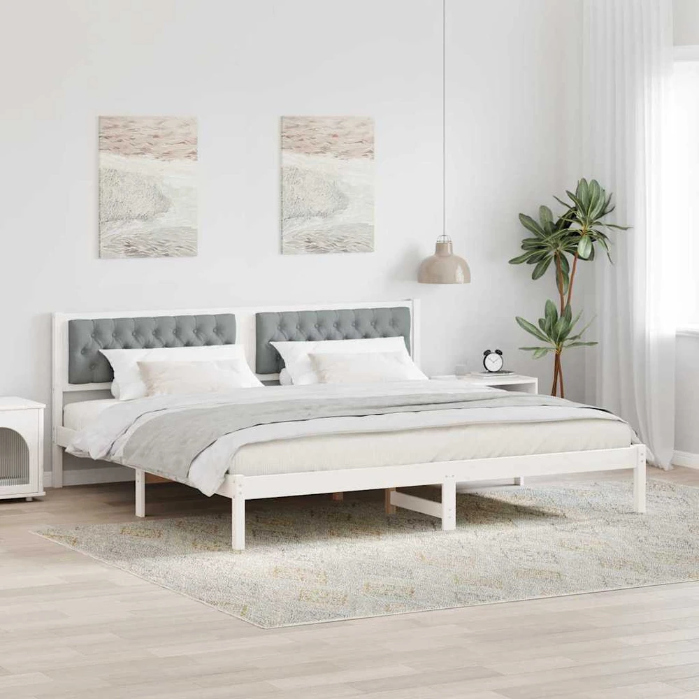 Lovos rėmas Šviesiai pilka 200 x 200 cm Kietos pušies mediena