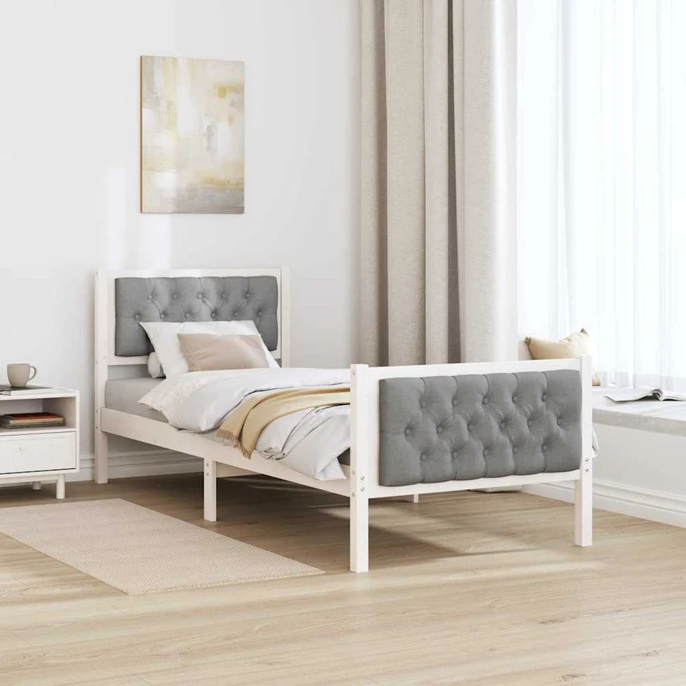 Lova Lovos rėmas Šviesiai pilka 75 x 190 cm Kietos pušies mediena