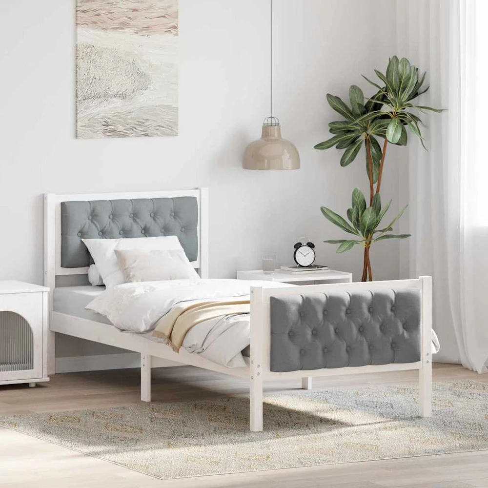 Lova Lovos rėmas Šviesiai pilka 75 x 190 cm Kietos pušies mediena