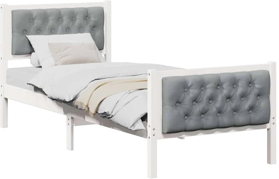Lova Lovos rėmas Šviesiai pilka 75 x 190 cm Kietos pušies mediena