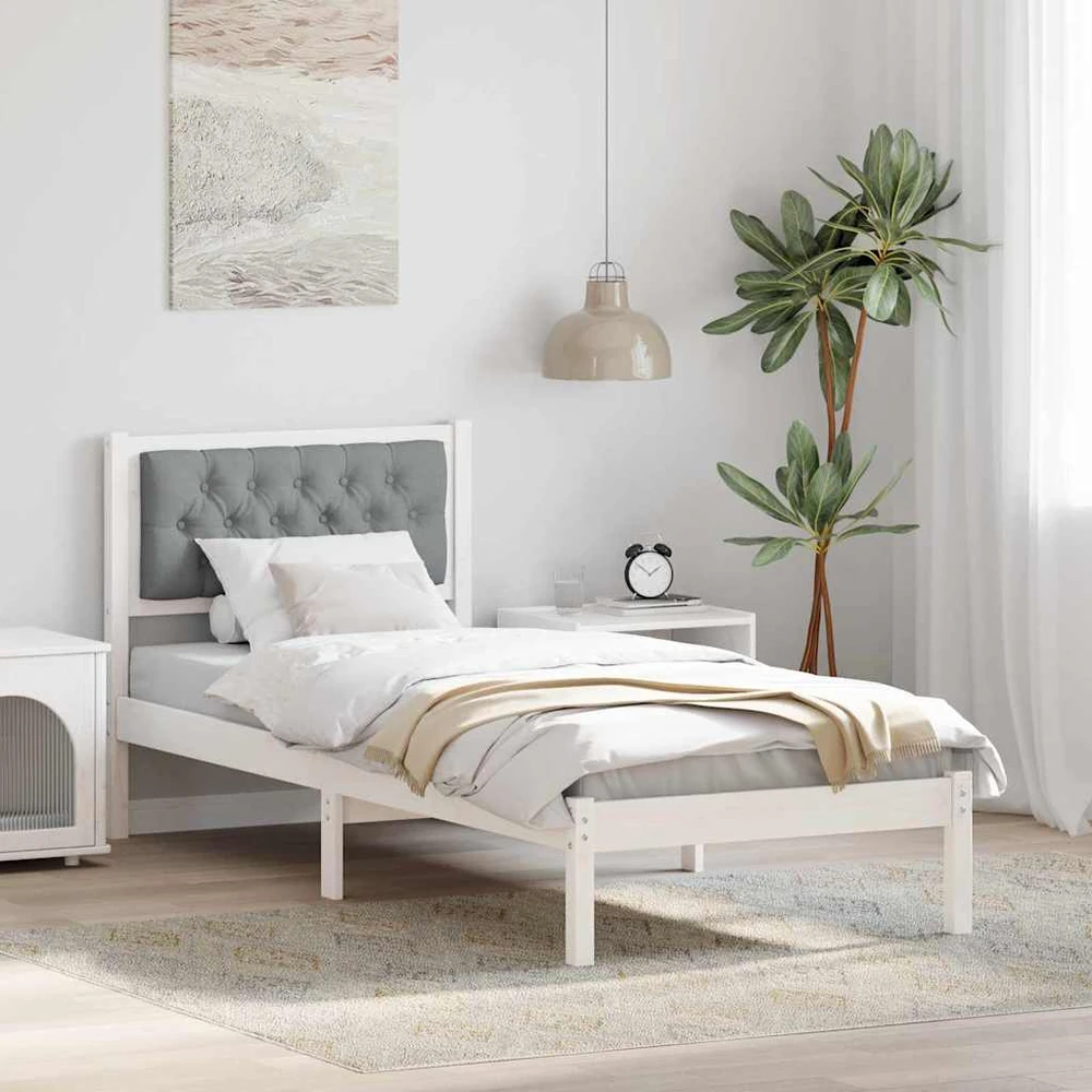 Lova Lovos rėmas Šviesiai pilka 90 x 190 cm Kietos pušies mediena