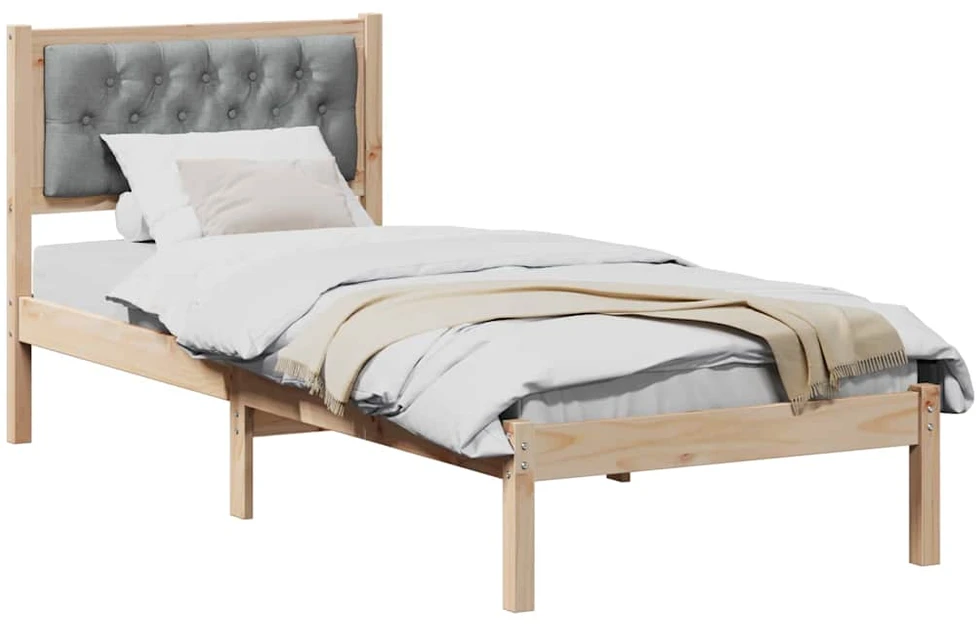 Lova Lovos rėmas Šviesiai pilka 90 x 190 cm Kietos pušies mediena