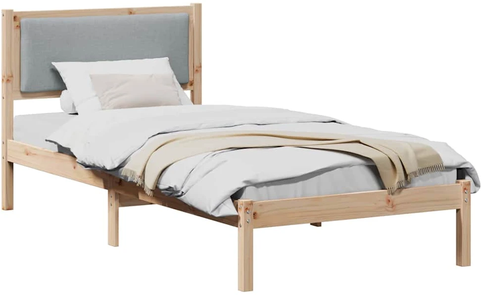 Lova Lovos rėmas Šviesiai pilka 90 x 190 cm Kietos pušies mediena