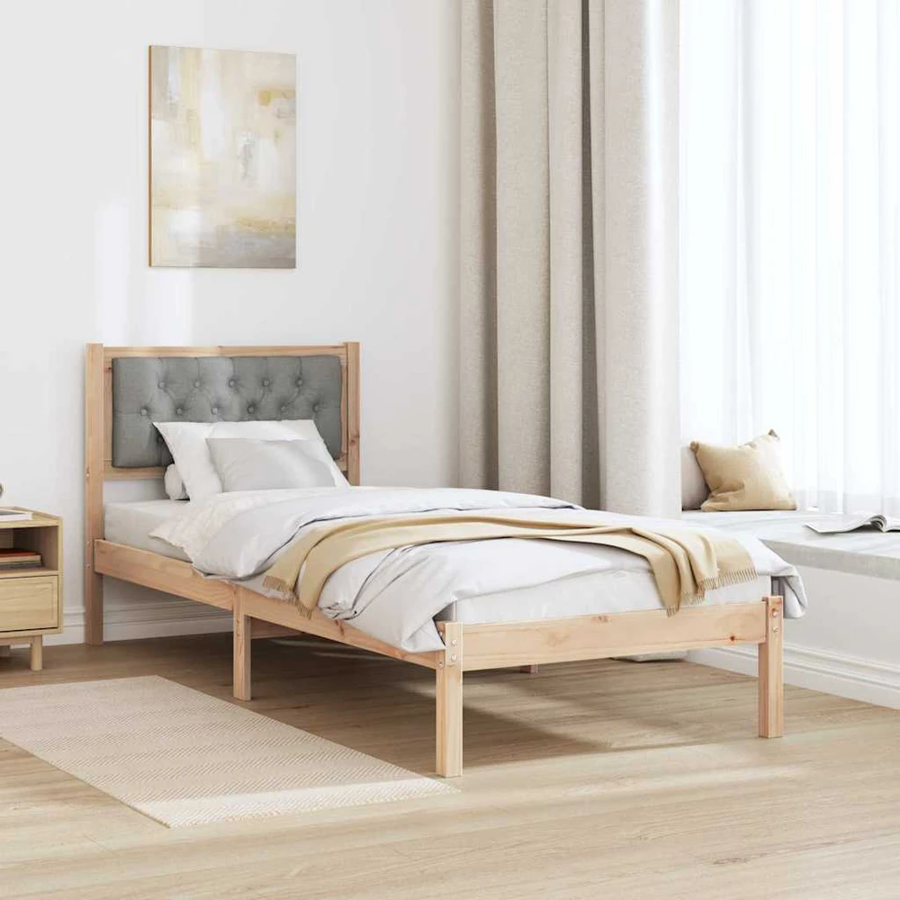 Lova Lovos rėmas Šviesiai pilka 90 x 200 cm Kietos pušies mediena