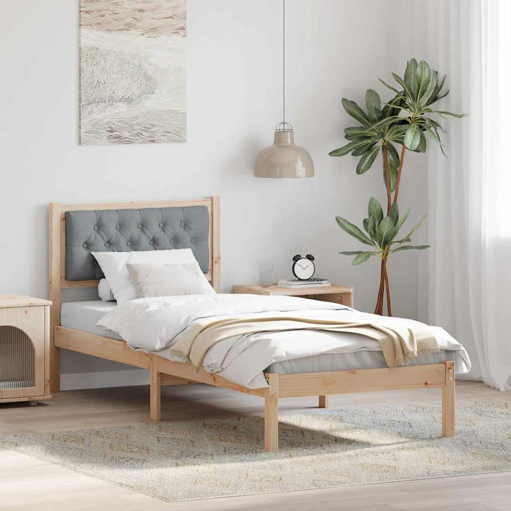 Lova Lovos rėmas Šviesiai pilka 90 x 200 cm Kietos pušies mediena