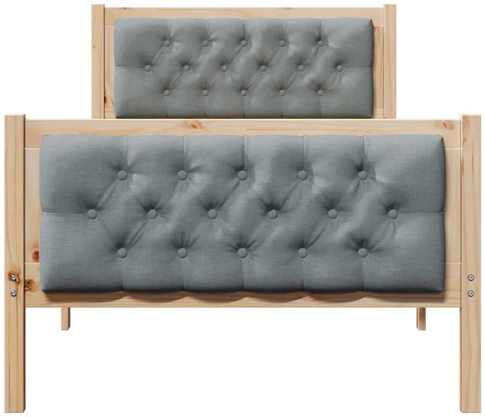 Lova Lovos rėmas Šviesiai pilka 90 x 200 cm Kietos pušies mediena