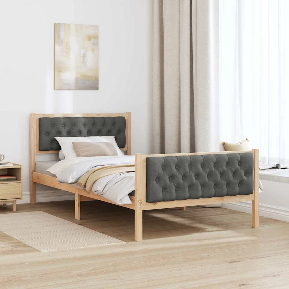 Lova Lovos rėmas Tamsiai pilka 100 x 200 cm Kietos pušies mediena