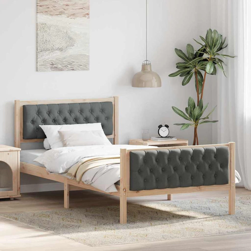 Lova Lovos rėmas Tamsiai pilka 100 x 200 cm Kietos pušies mediena