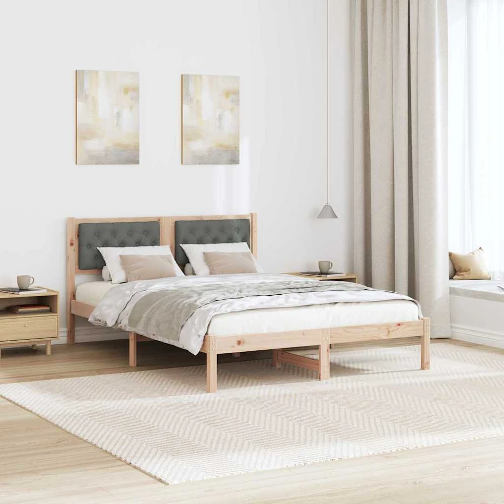 Lovos rėmas Tamsiai pilka 140 x 190 cm Kietos pušies mediena