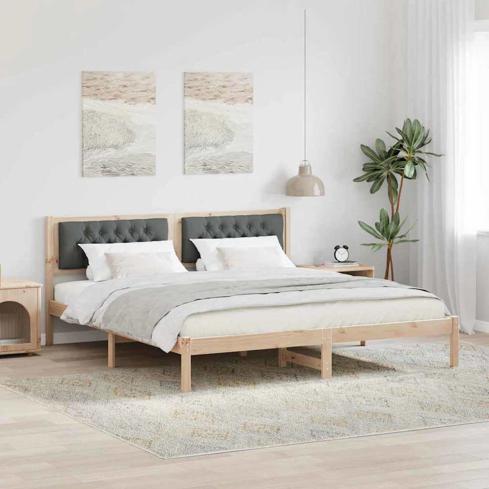 Lovos rėmas Tamsiai pilka 160 x 200 cm Kietos pušies mediena