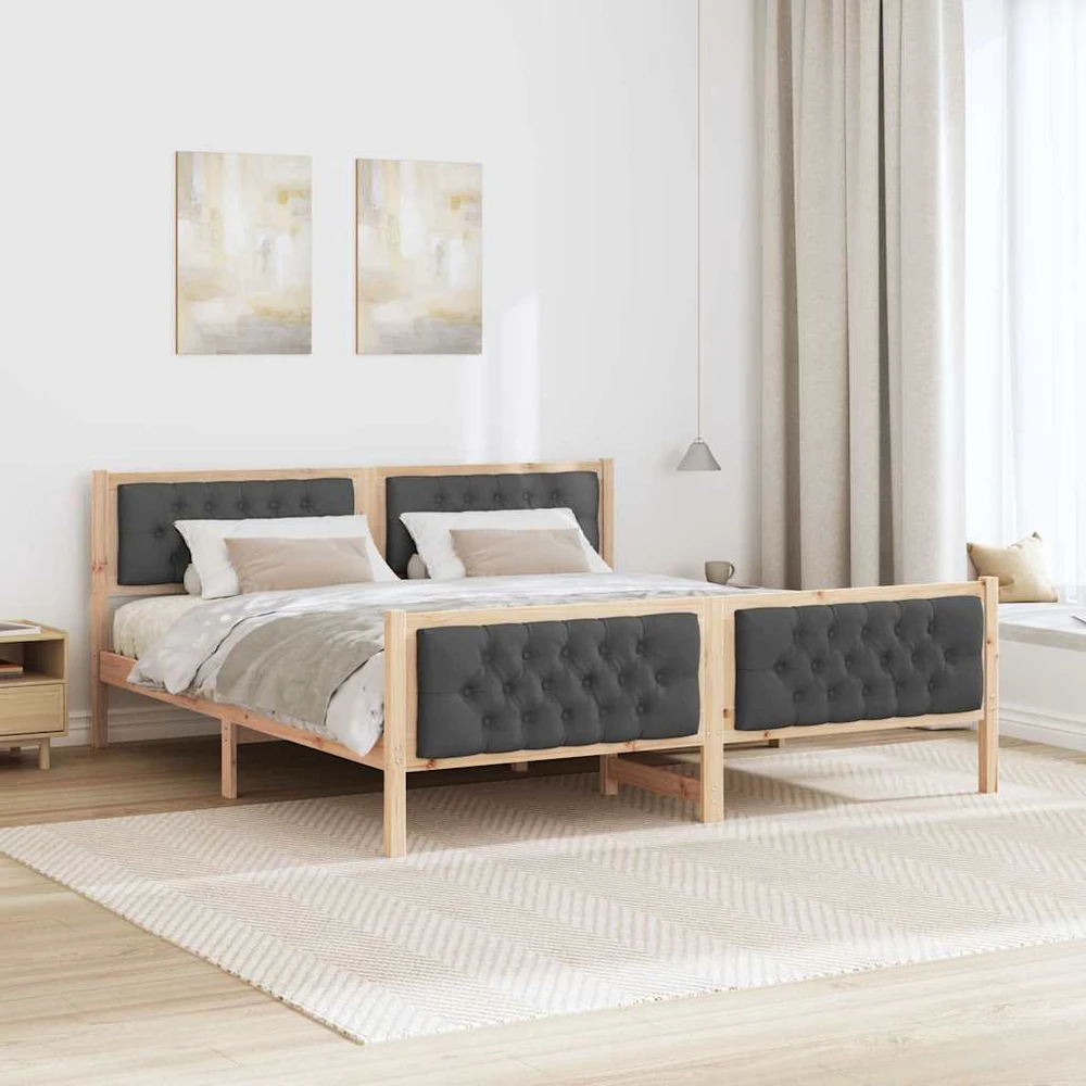 Lovos rėmas Tamsiai pilka 180 x 200 cm Kietos pušies mediena