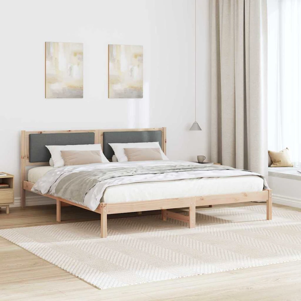 Lovos rėmas Tamsiai pilka 200 x 200 cm Kietos pušies mediena