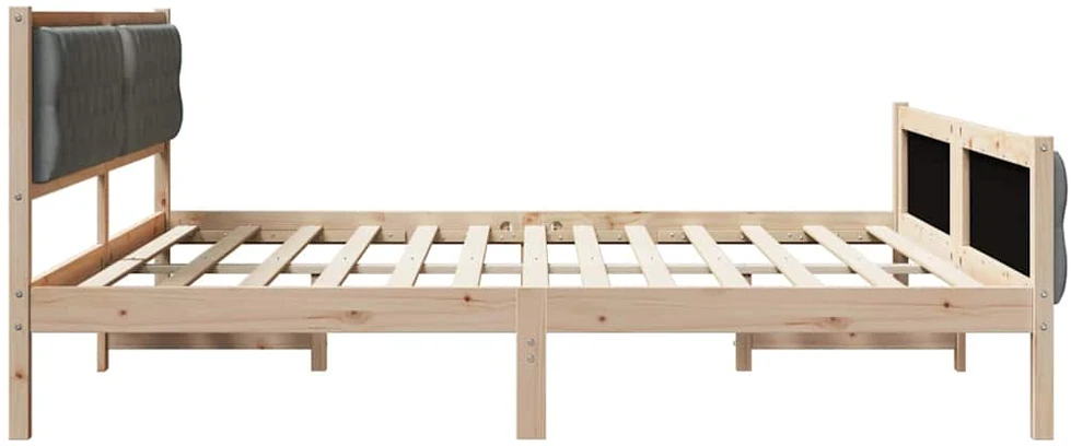 Lovos rėmas Tamsiai pilka 200 x 200 cm Kietos pušies mediena