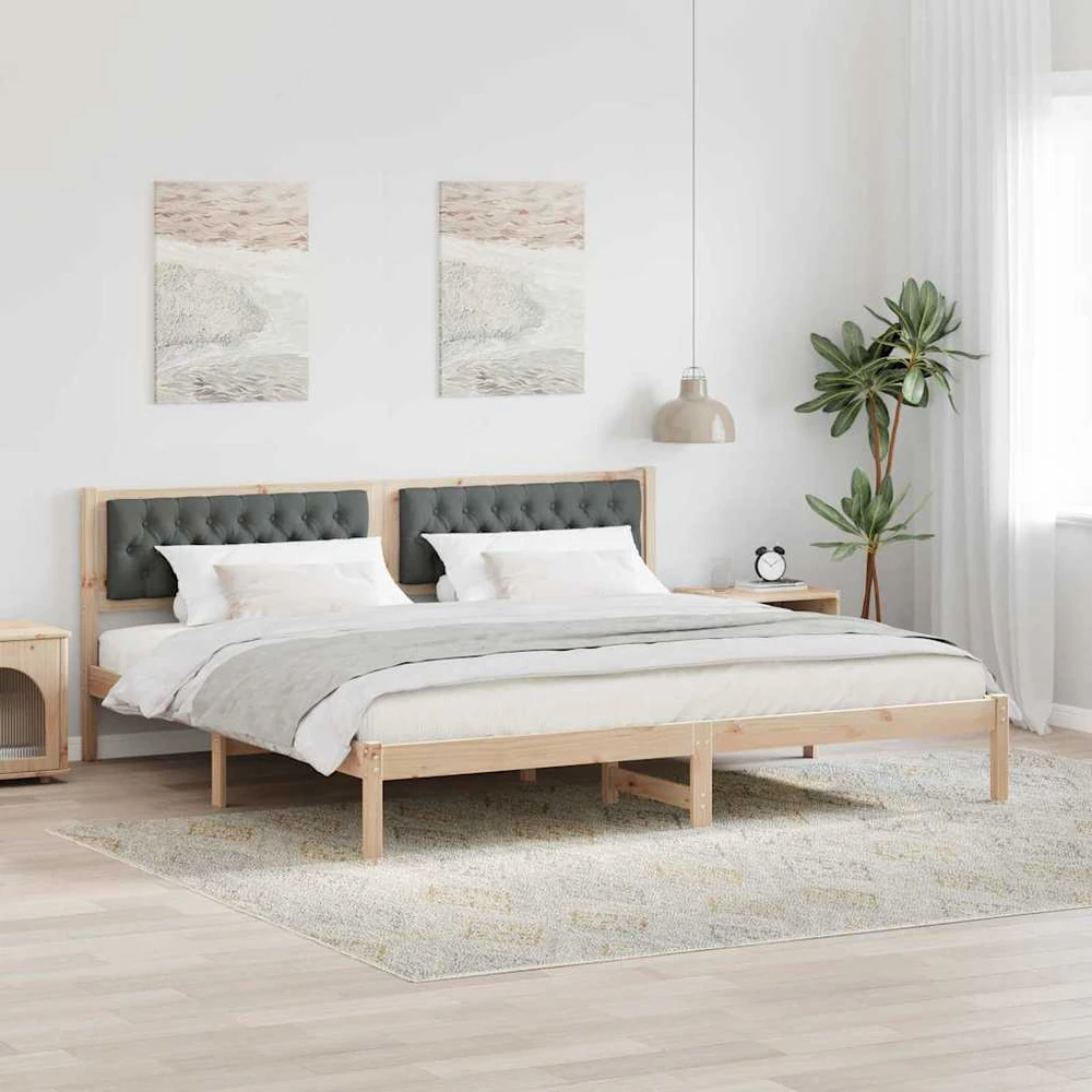 Lovos rėmas Tamsiai pilka 200 x 200 cm Kietos pušies mediena