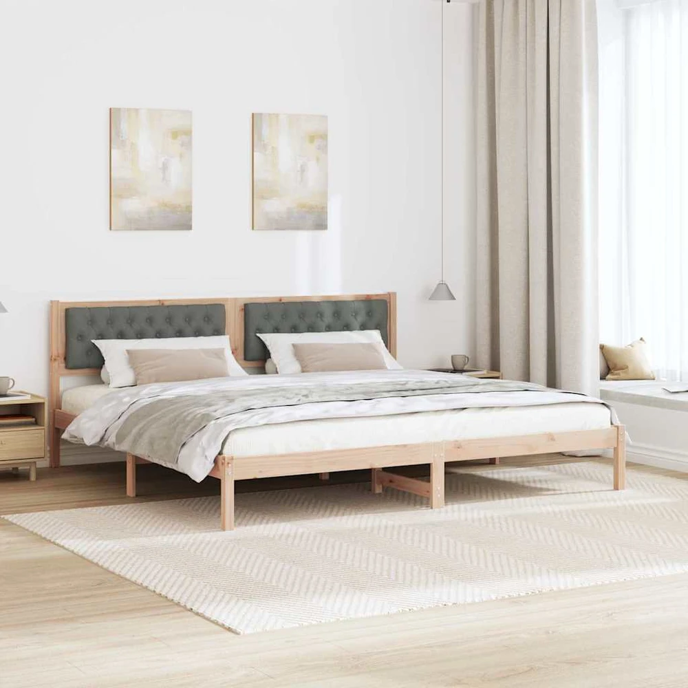 Lovos rėmas Tamsiai pilka 200 x 200 cm Kietos pušies mediena