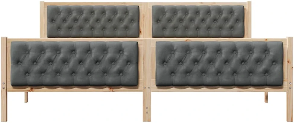 Lovos rėmas Tamsiai pilka 200 x 200 cm Kietos pušies mediena