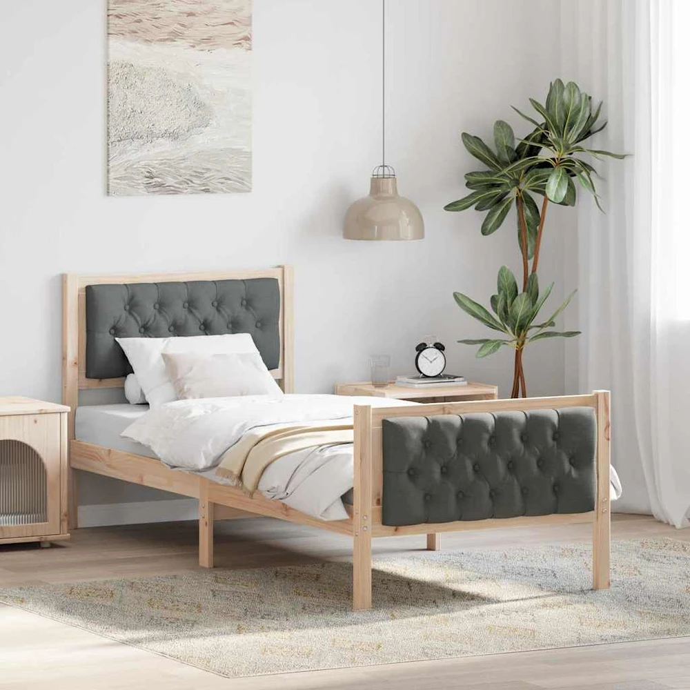Lova Lovos rėmas Tamsiai pilka 80 x 200 cm Kietos pušies mediena