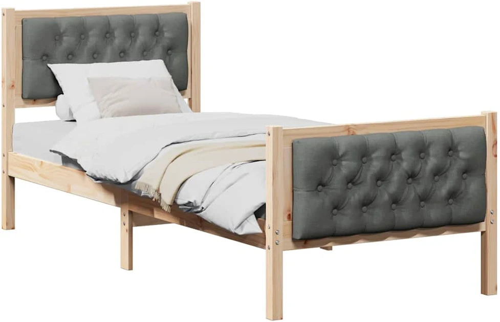 Lova Lovos rėmas Tamsiai pilka 80 x 200 cm Kietos pušies mediena
