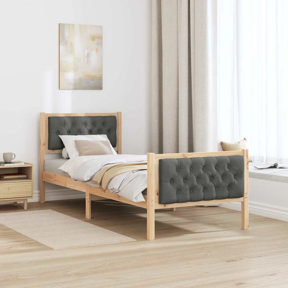 Lova Lovos rėmas Tamsiai pilka 80 x 200 cm Kietos pušies mediena