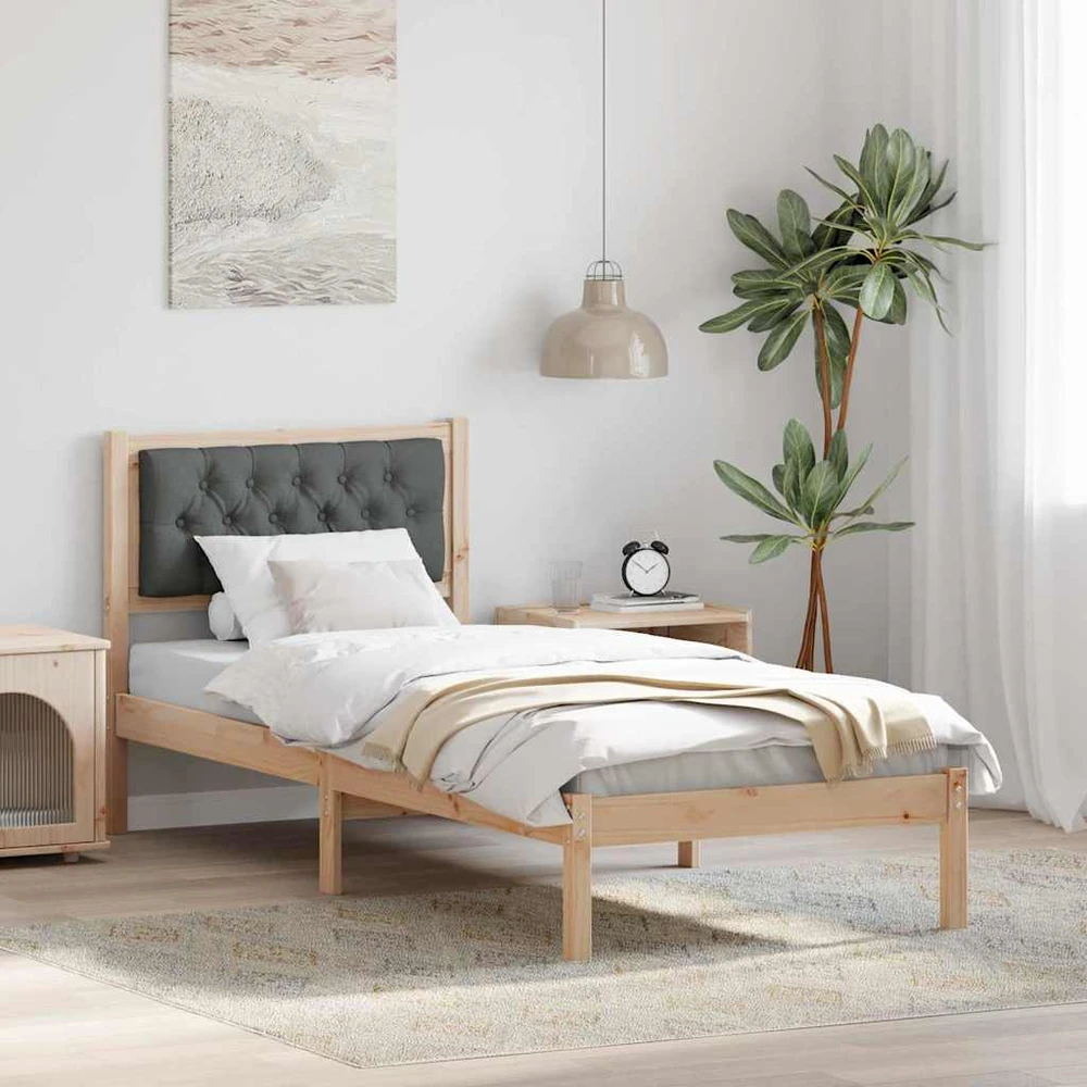 Lova Lovos rėmas Tamsiai pilka 90 x 190 cm Kietos pušies mediena