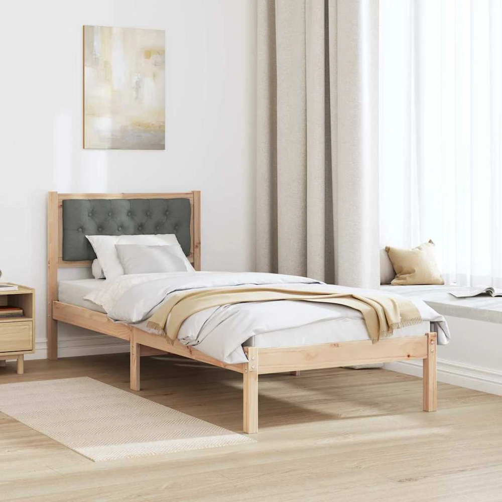 Lova Lovos rėmas Tamsiai pilka 90 x 190 cm Kietos pušies mediena