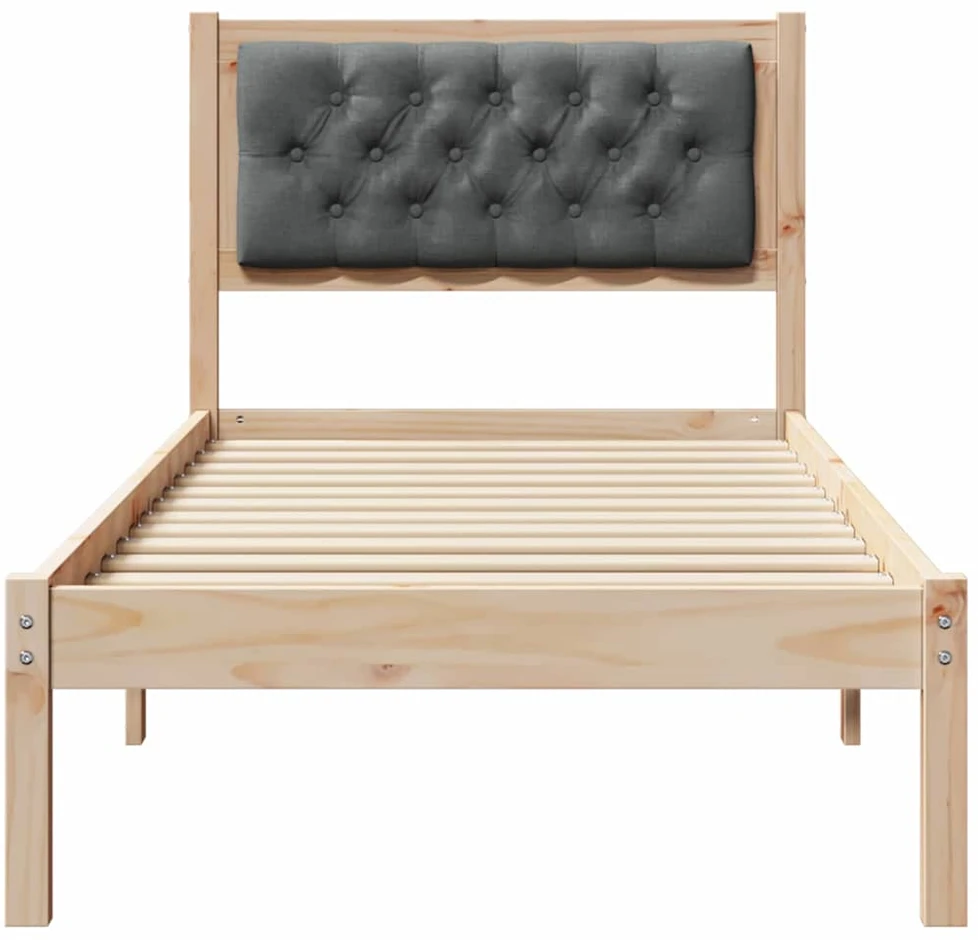 Lova Lovos rėmas Tamsiai pilka 90 x 190 cm Kietos pušies mediena