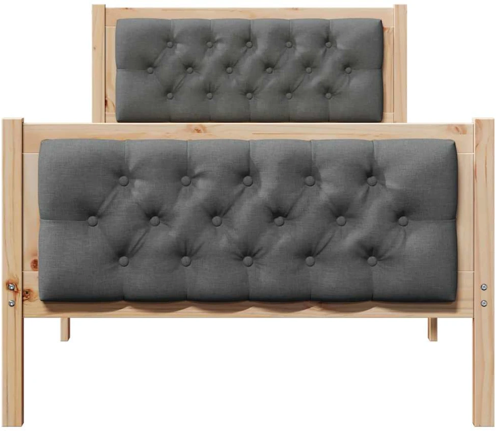 Lova Lovos rėmas Tamsiai pilka 90 x 200 cm Kietos pušies mediena