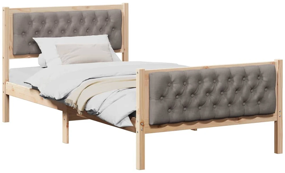 Lova Lovos rėmas Taupe 100 x 200 cm Kietos pušies mediena