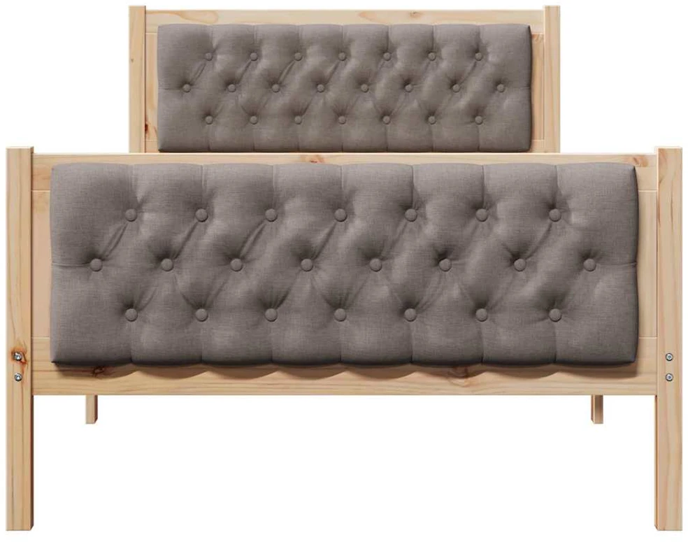 Lova Lovos rėmas Taupe 100 x 200 cm Kietos pušies mediena