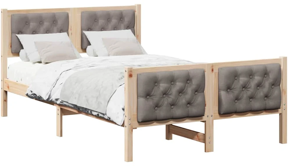 Lova Lovos rėmas Taupe 120 x 200 cm Kietos pušies mediena