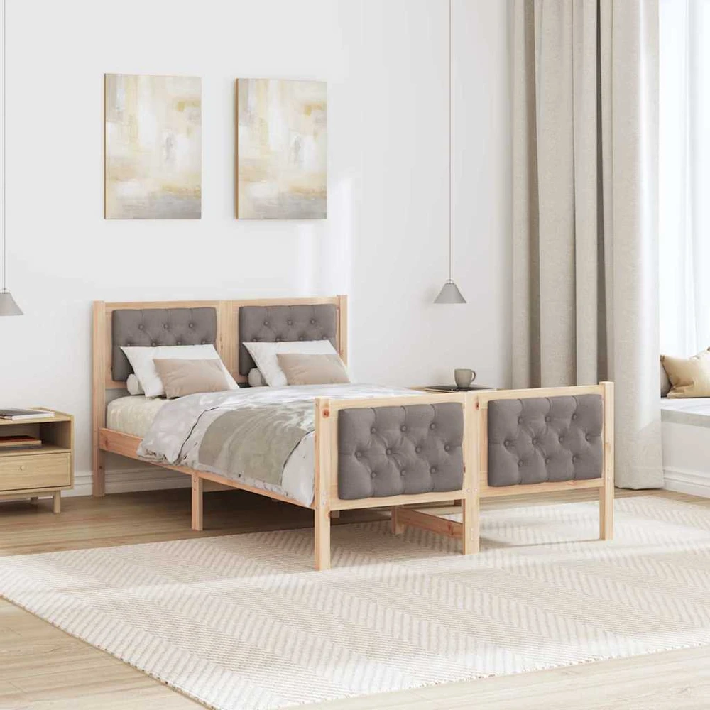 Lova Lovos rėmas Taupe 120 x 200 cm Kietos pušies mediena
