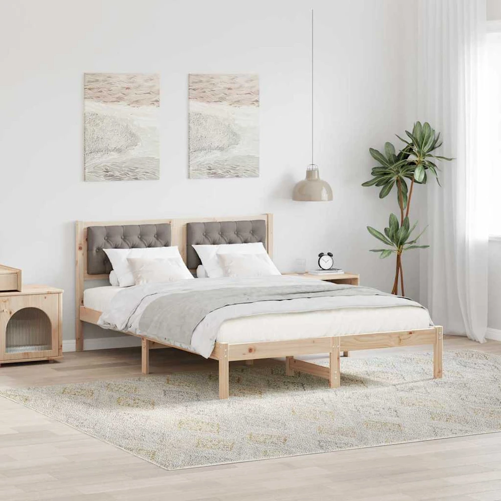 Lovos rėmas Taupe 140 x 190 cm Kietos pušies mediena