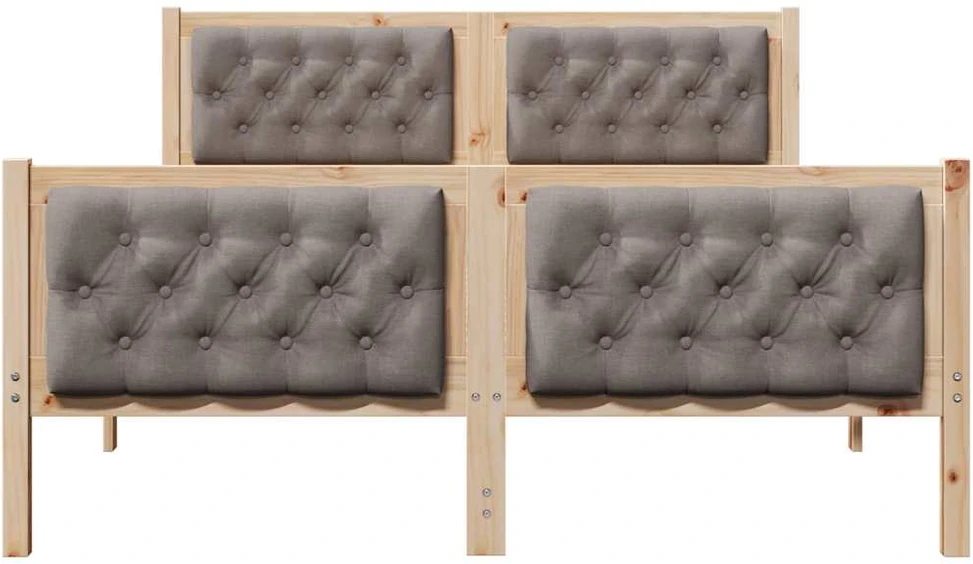 Lovos rėmas Taupe 140 x 200 cm Kietos pušies mediena