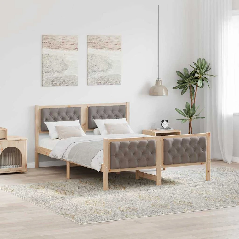 Lovos rėmas Taupe 150 x 200 cm Kietos pušies mediena