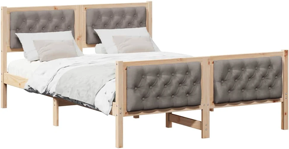 Lovos rėmas Taupe 150 x 200 cm Kietos pušies mediena