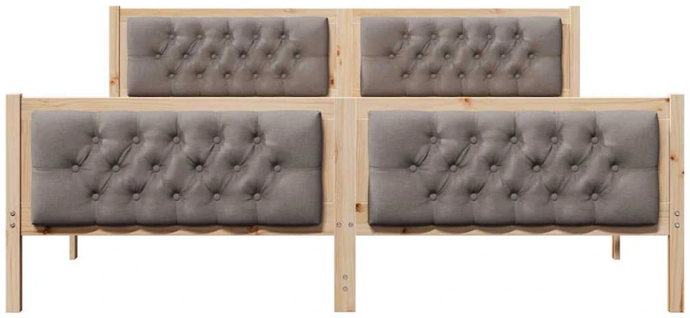 Lovos rėmas Taupe 180 x 200 cm Kietos pušies mediena