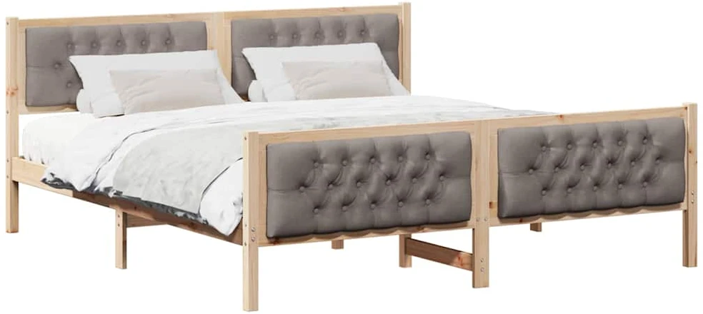 Lovos rėmas Taupe 180 x 200 cm Kietos pušies mediena