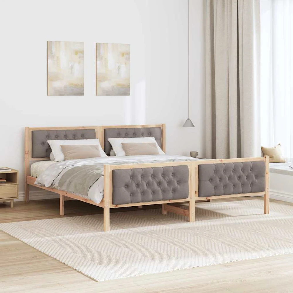 Lovos rėmas Taupe 180 x 200 cm Kietos pušies mediena
