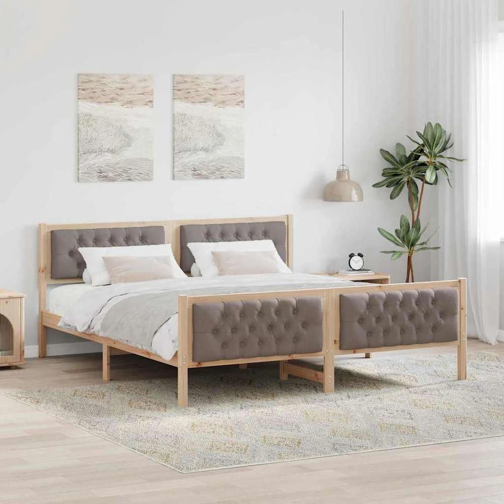 Lovos rėmas Taupe 180 x 200 cm Kietos pušies mediena